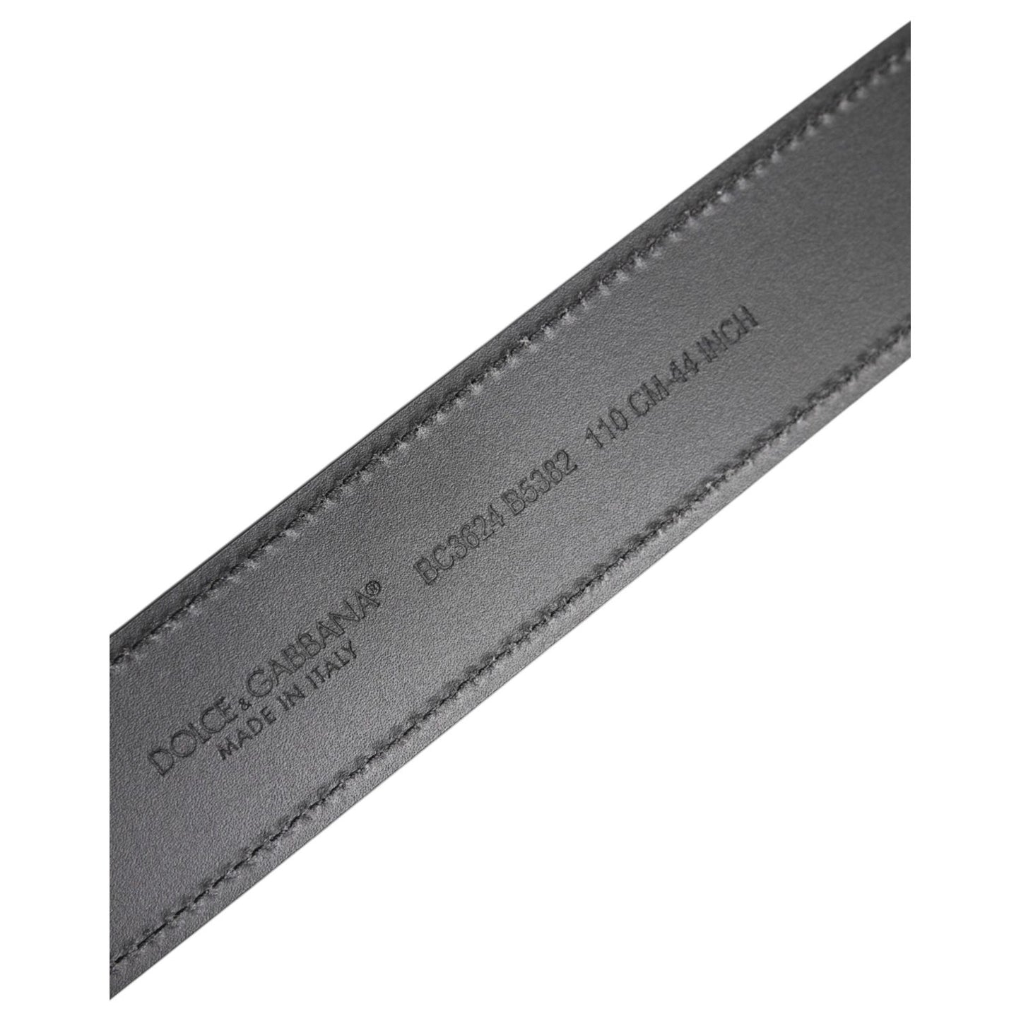 Dolce & Gabbana Black Leather Silver Metal Logo Buckle Belt BEL9262-90