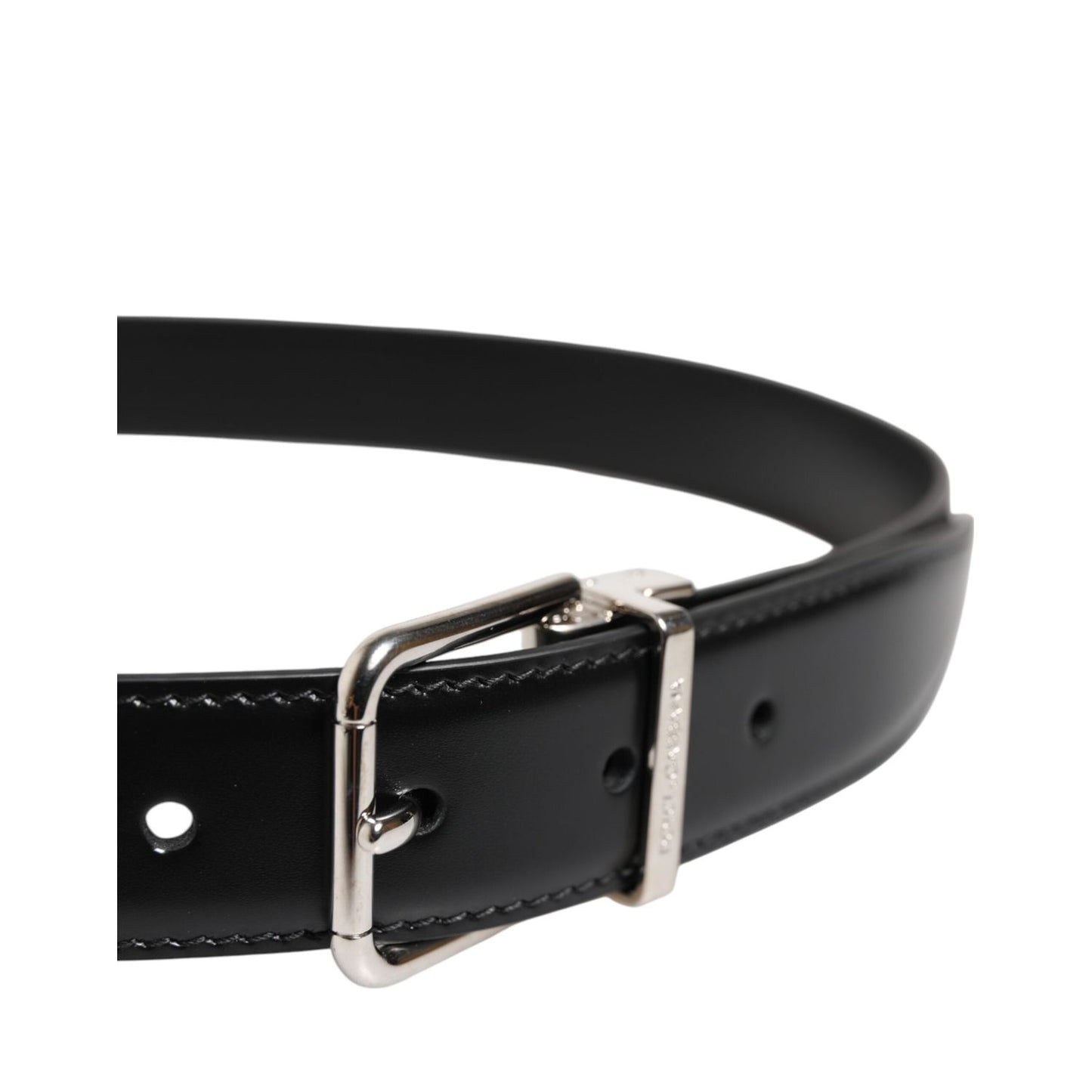 Dolce & Gabbana Black Classic Leather Metal Buckle Belt BEL9427-85
