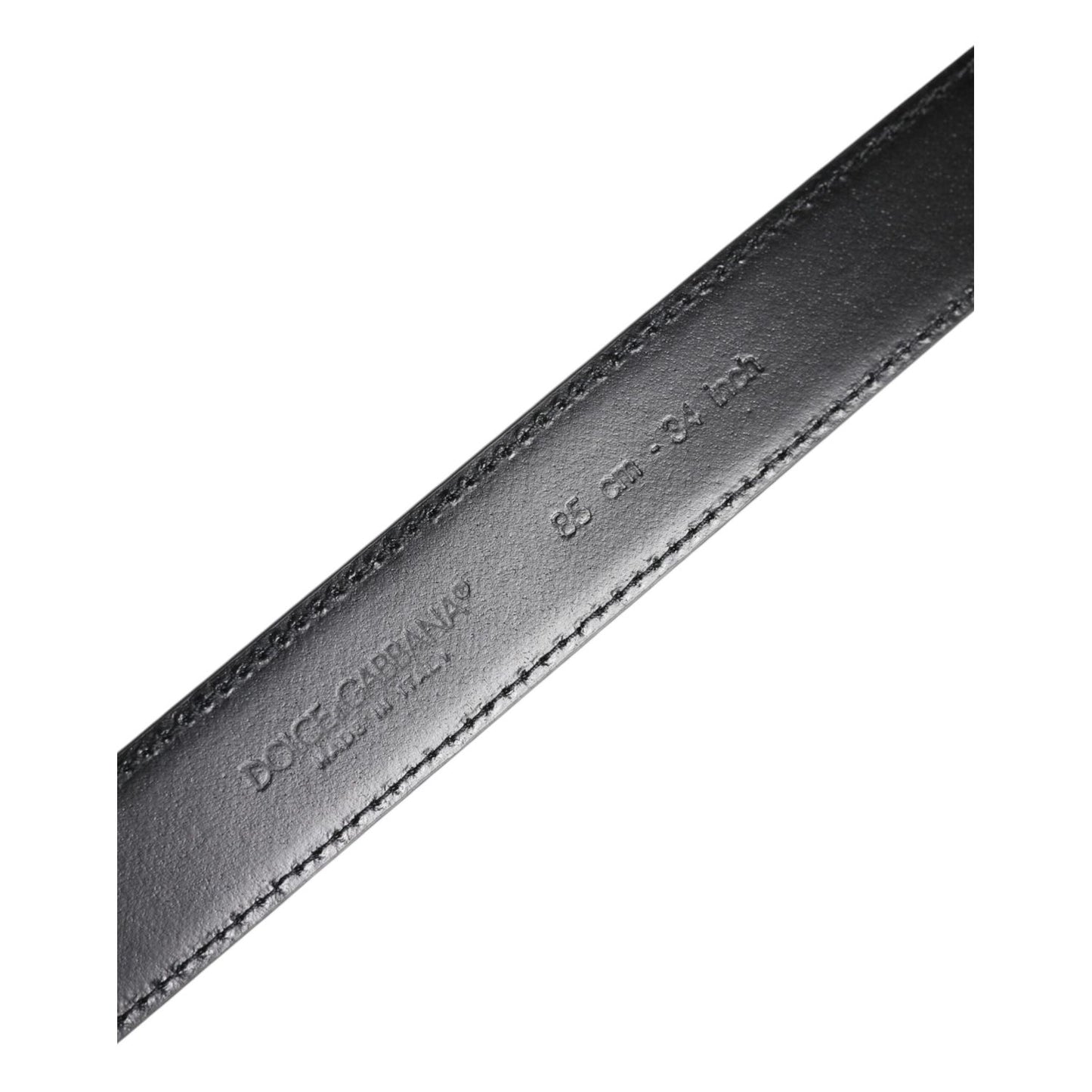 Dolce & Gabbana Black Classic Leather Metal Buckle Belt BEL9427-85