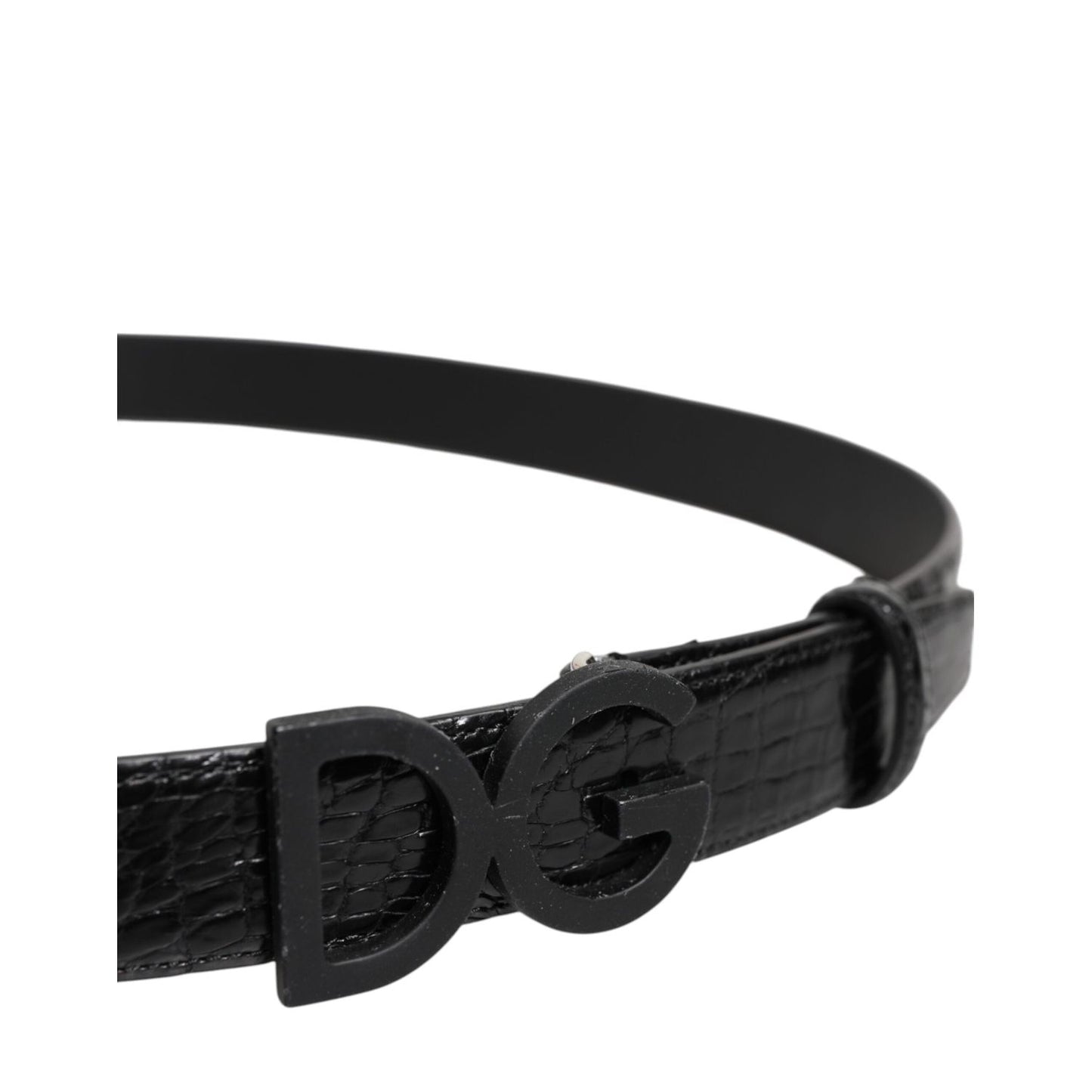 Dolce & Gabbana Black Leather Classic Metal DG Buckle Belt BEL9468-110