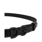 Dolce & Gabbana Black Leather Classic Metal DG Buckle Belt BEL9468-110