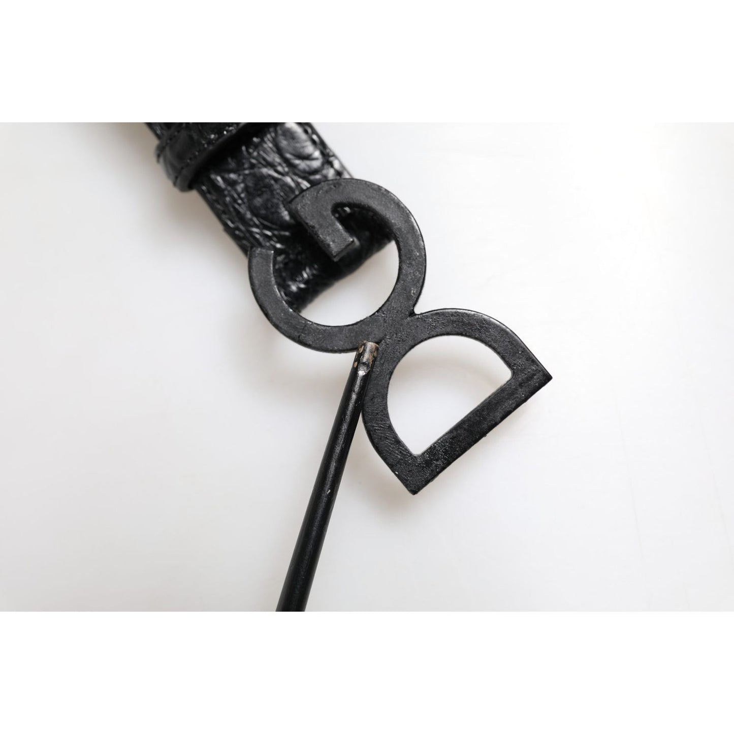 Dolce & Gabbana Black Leather Classic Metal DG Buckle Belt BEL9469-90