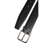 Dolce & Gabbana Black Classic Leather Silver Tone Buckle Belt BEL9470-100