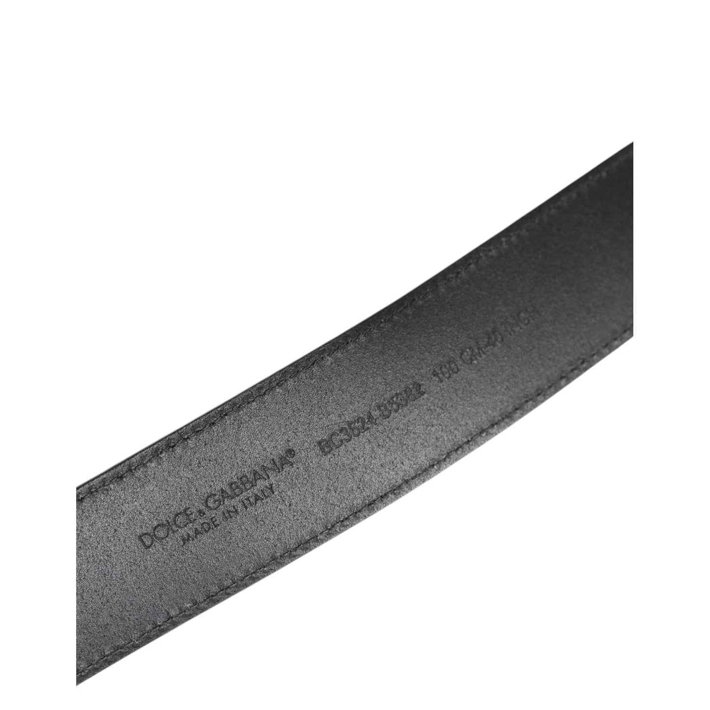 Dolce & Gabbana Black Leather Classic Metal Logo Buckle Belt BEL9492-100