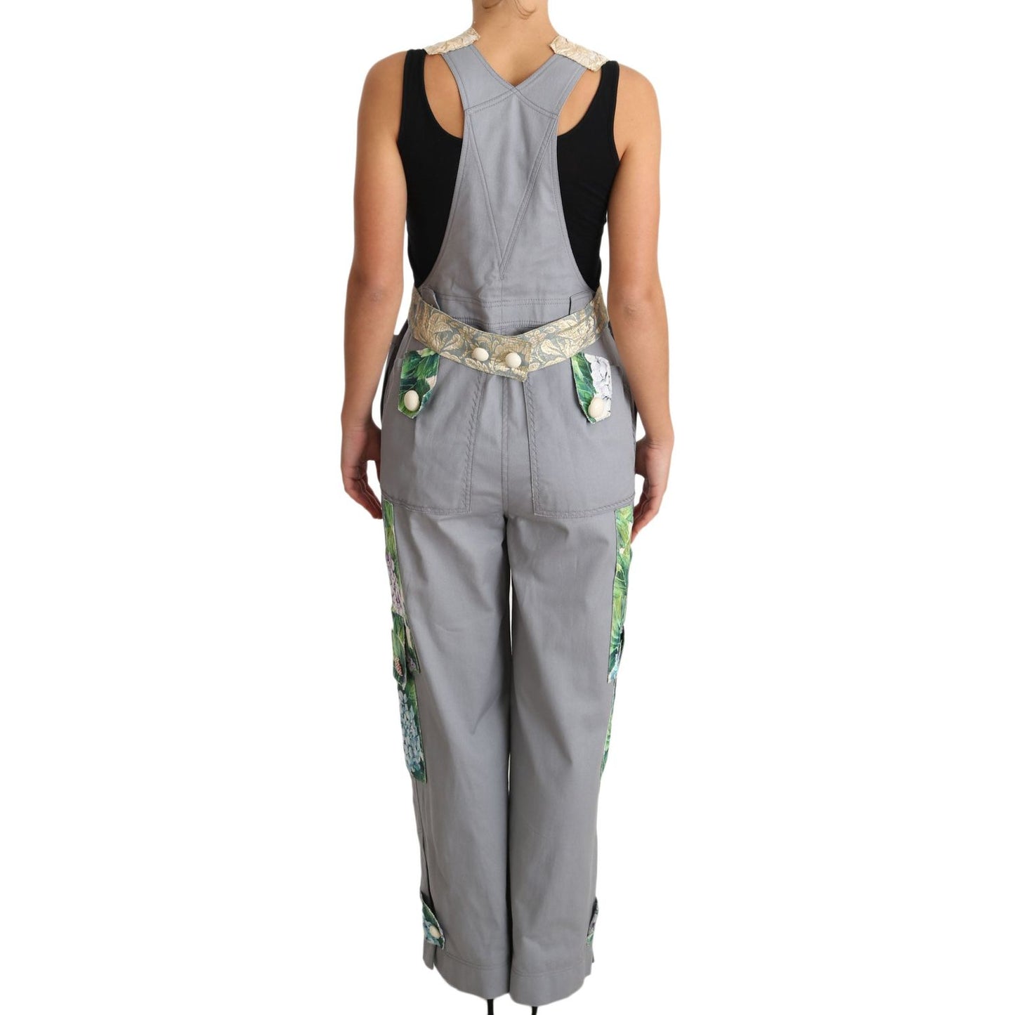 Dolce & Gabbana Exquisite Floral Embellished Denim Overalls Dolce & Gabbana Rosy Brown