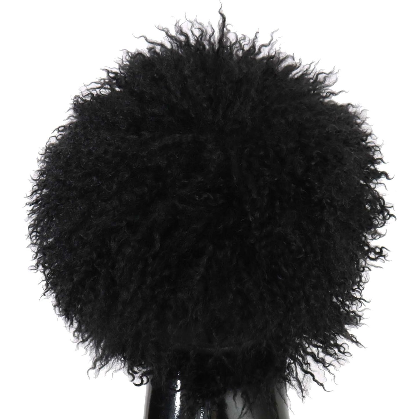 Dolce & Gabbana Chic Black Gatsby Cap in Tibet Lamb Fur Hat Dolce & Gabbana Black