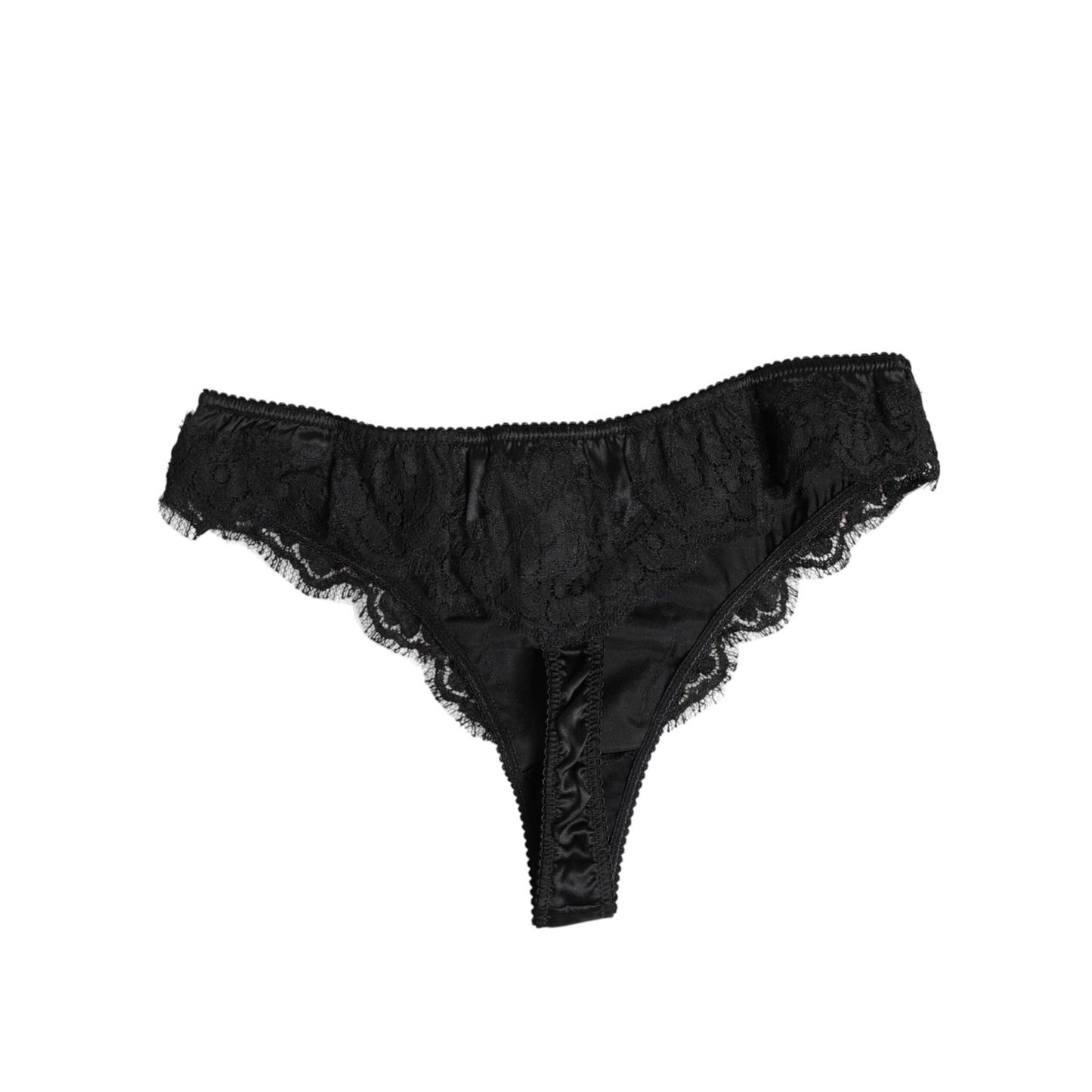 Dolce & Gabbana Black Silk Lace Stretch Bikini Panty Underwear BIK1536-3