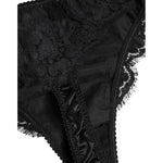 Dolce & Gabbana Black Silk Lace Stretch Bikini Panty Underwear BIK1536-3