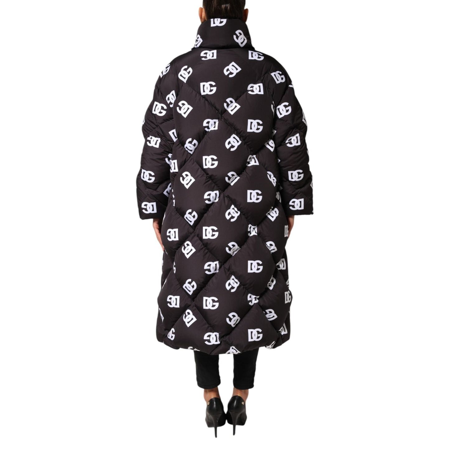 Dolce & Gabbana Black DG Mania Puffer Quilted Long Coat Jacket JKT41489-40