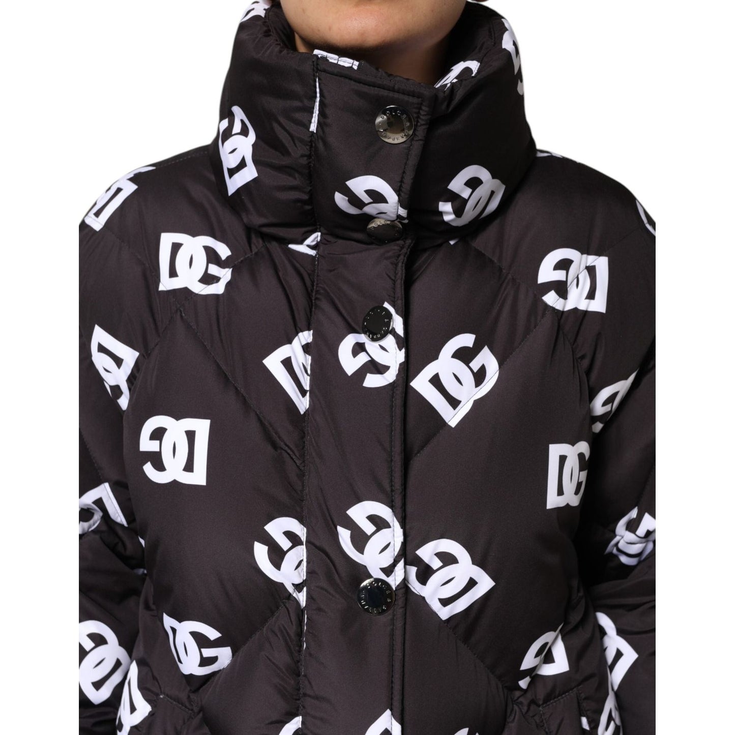 Dolce & Gabbana Black DG Mania Puffer Quilted Long Coat Jacket JKT41489-40