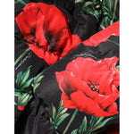 Dolce & Gabbana Black Floral Polyester Hooded Quilted Jacket JKT41497-40