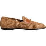 Dolce & Gabbana Brown Woven Raffia Slip On Loafers Shoes