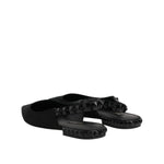Dolce & Gabbana Black Crystal Charmeuse Slingback Shoes LA12724-37