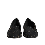 Dolce & Gabbana Black Taormina Lace Slip On Flats Shoes LA12730-37.5