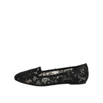 Dolce & Gabbana Black Taormina Lace Slip On Flats Shoes LA12730-37.5