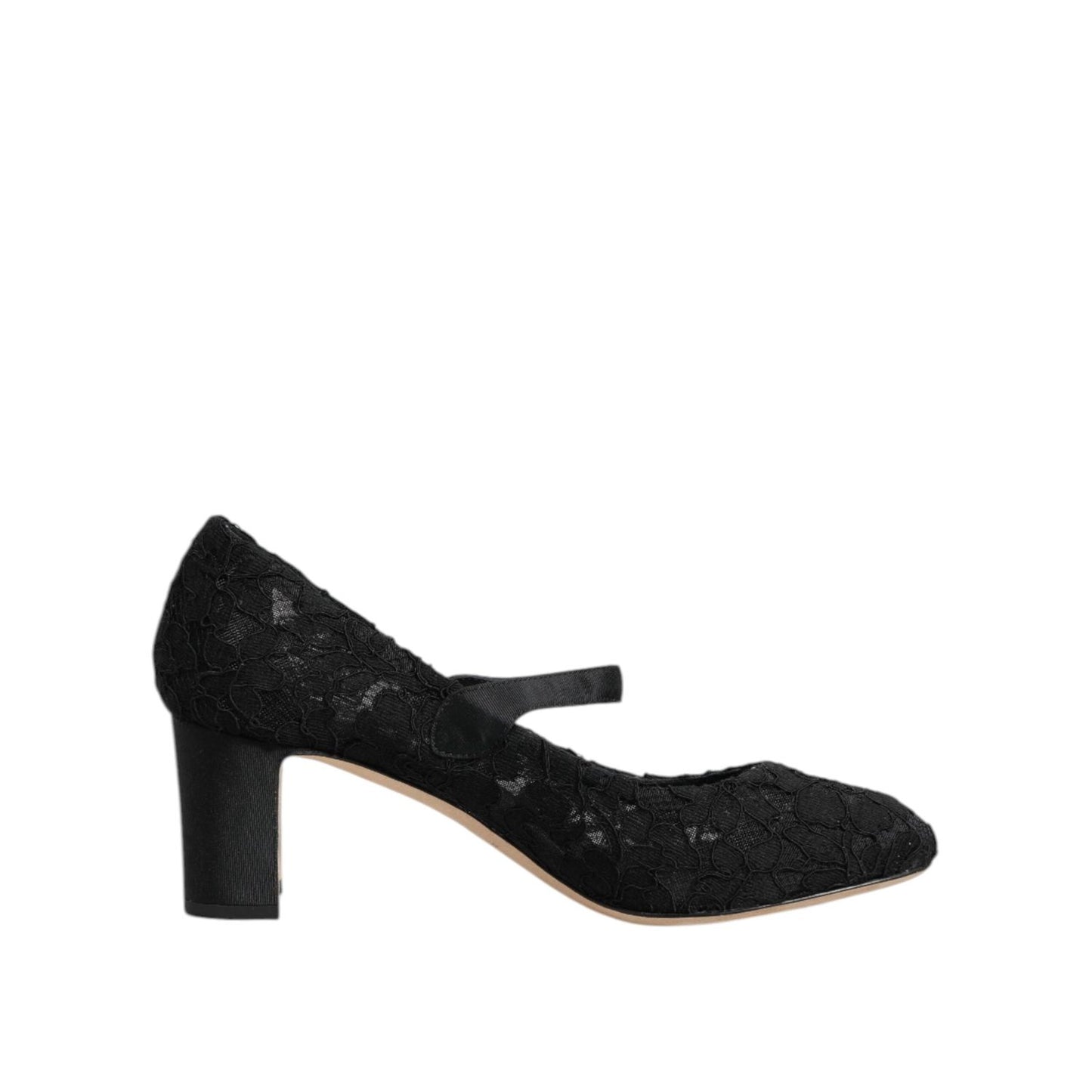 Dolce & Gabbana Black Mary Jane Taormina Lace Pumps Shoes LA12713-38