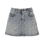 Balenciaga Logo Print Denim Skirt BA-8735218172116-42