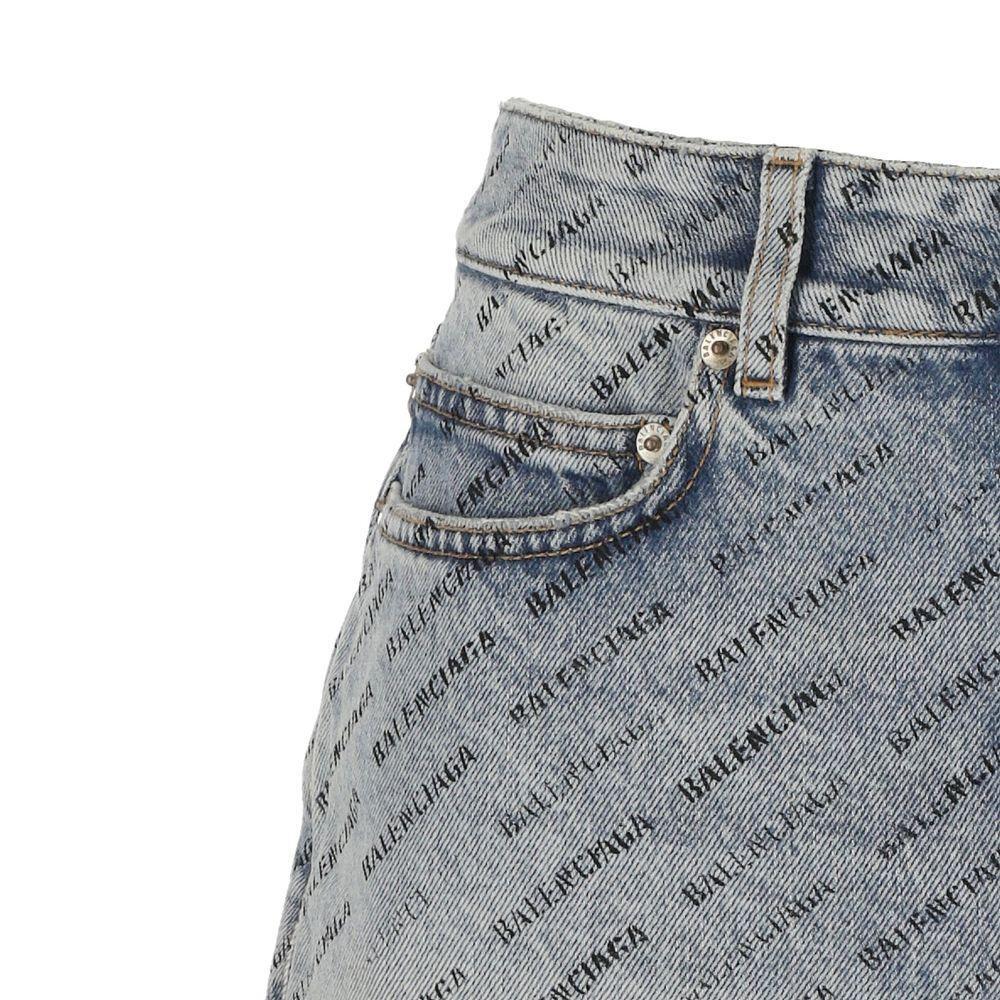 Balenciaga Logo Print Denim Skirt BA-8735218172116-42