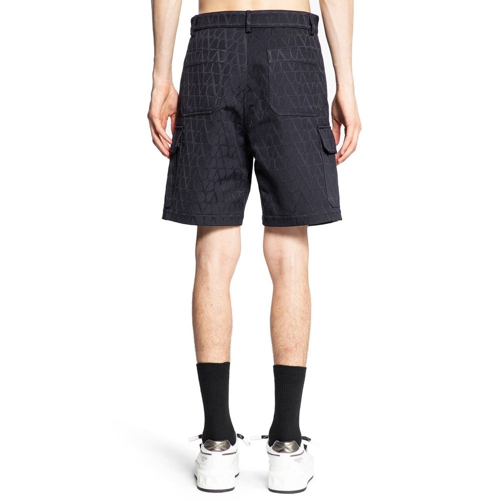 Valentino Blue Cotton Cargo Shorts