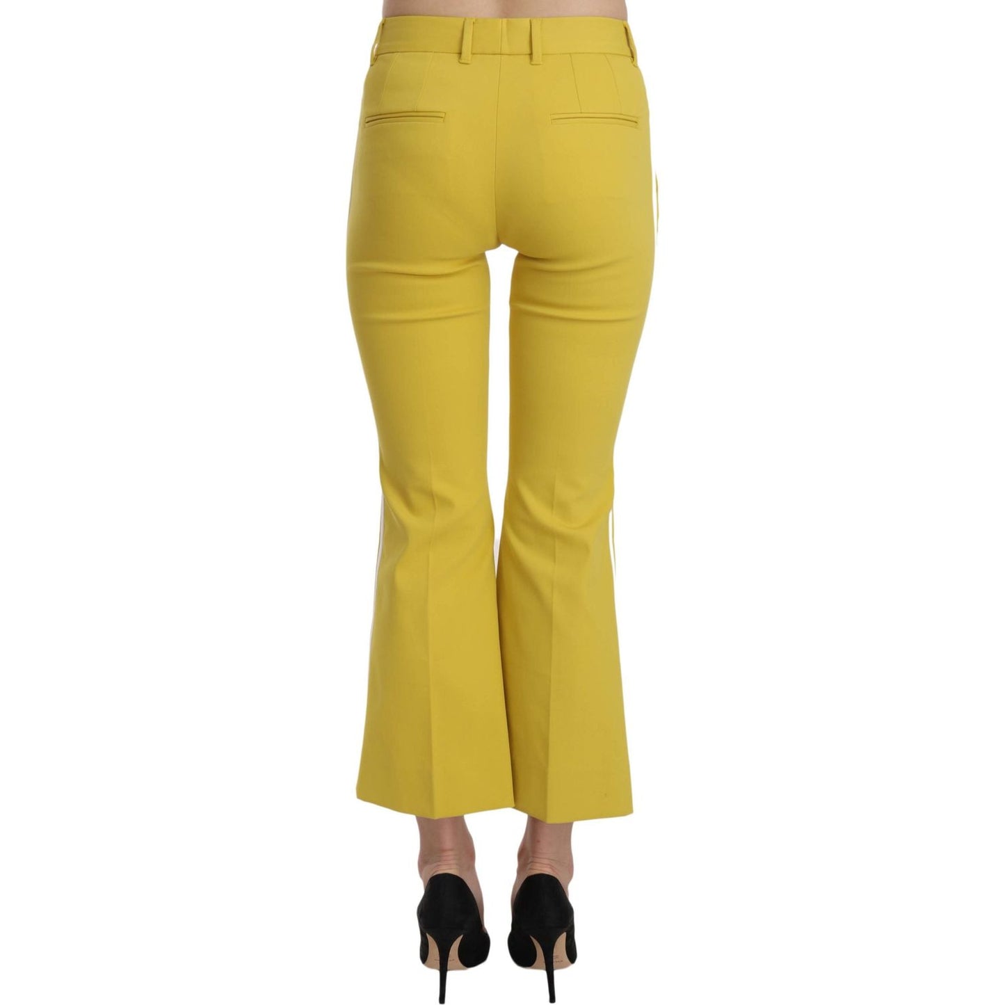 Dolce & Gabbana Chic Yellow Flare Pants for Elegant Evenings Dolce & Gabbana Goldenrod