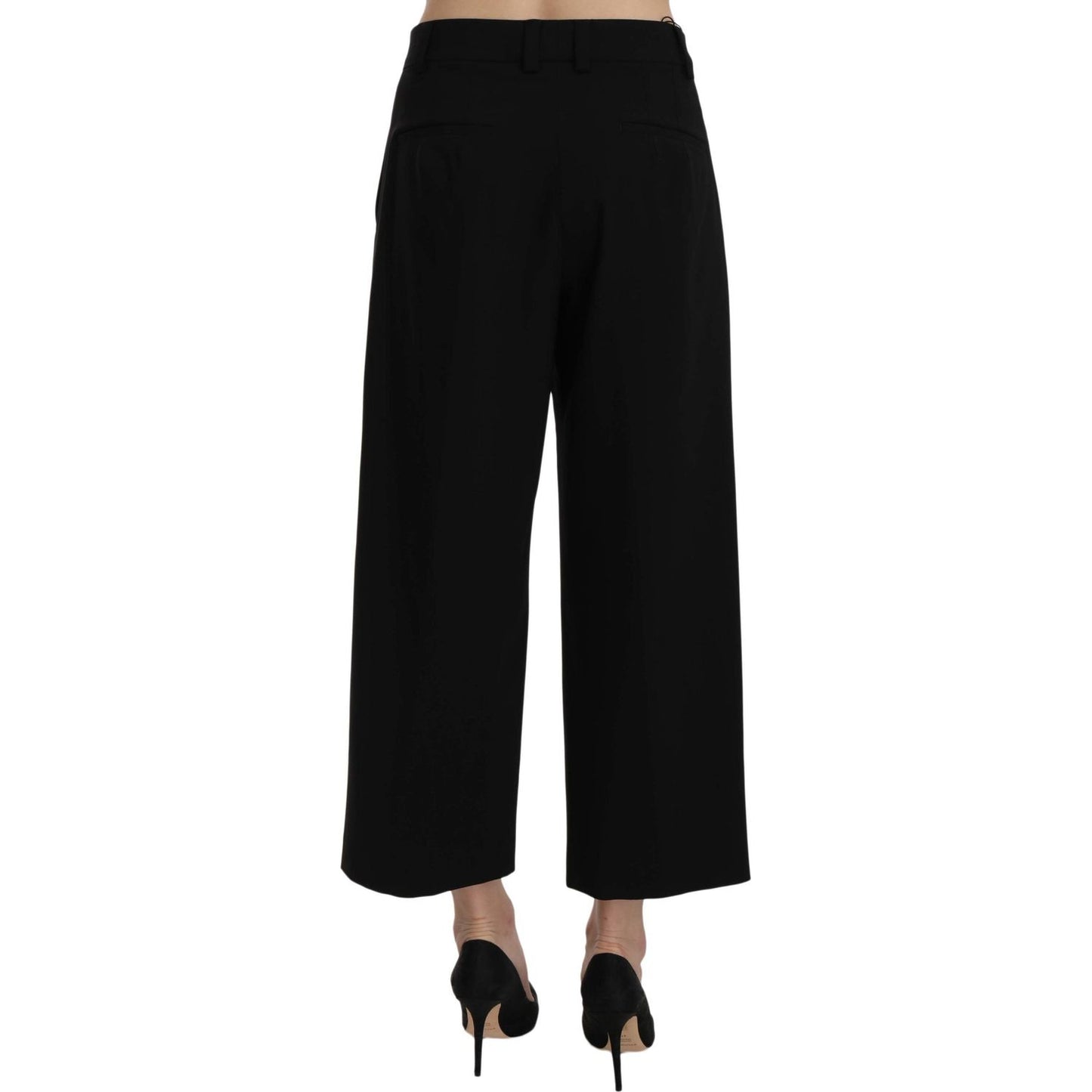 Dolce & Gabbana Elegant Black Cotton Trousers Jeans & Pants Dolce & Gabbana Black