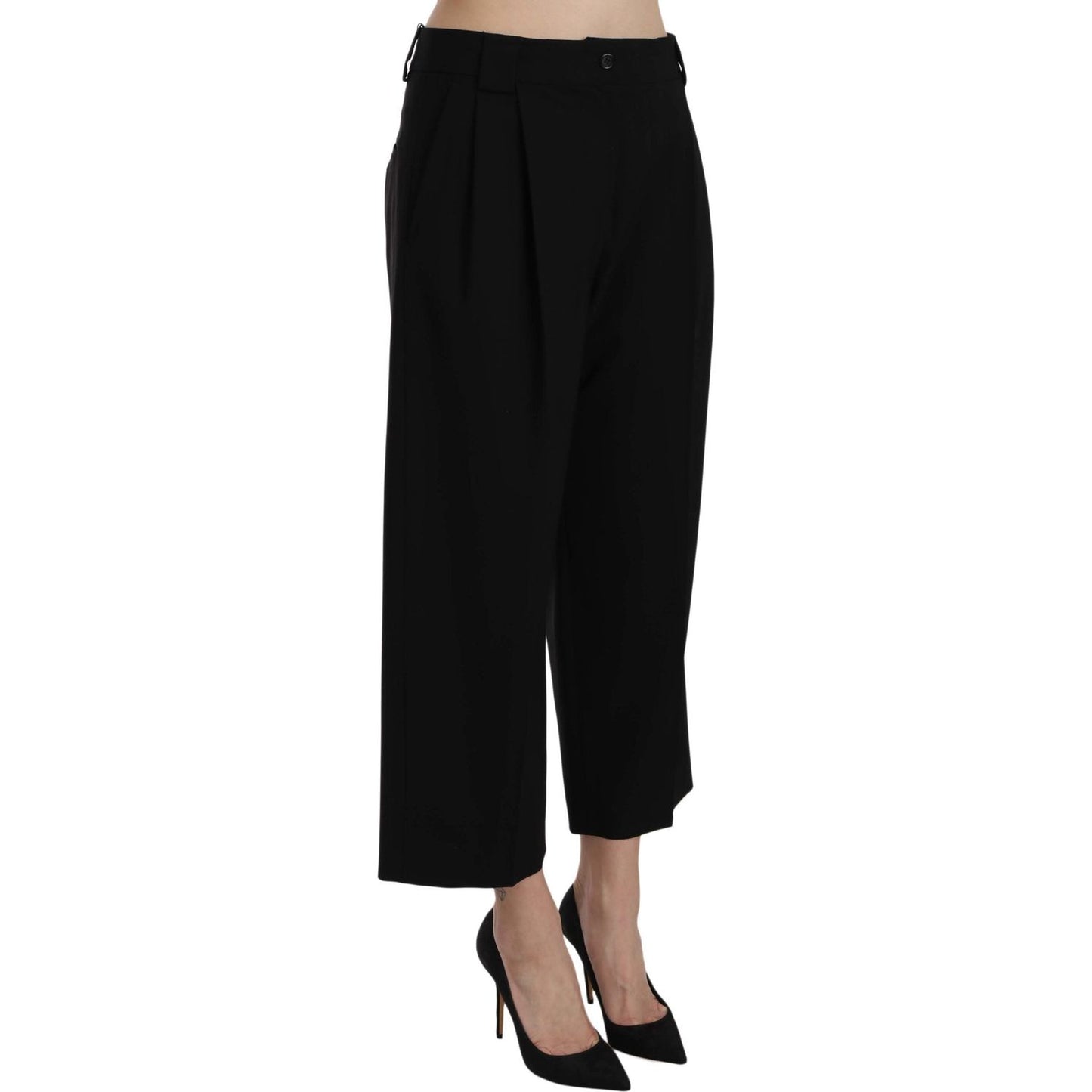 Dolce & Gabbana Elegant Black Cotton Trousers Jeans & Pants Dolce & Gabbana Black