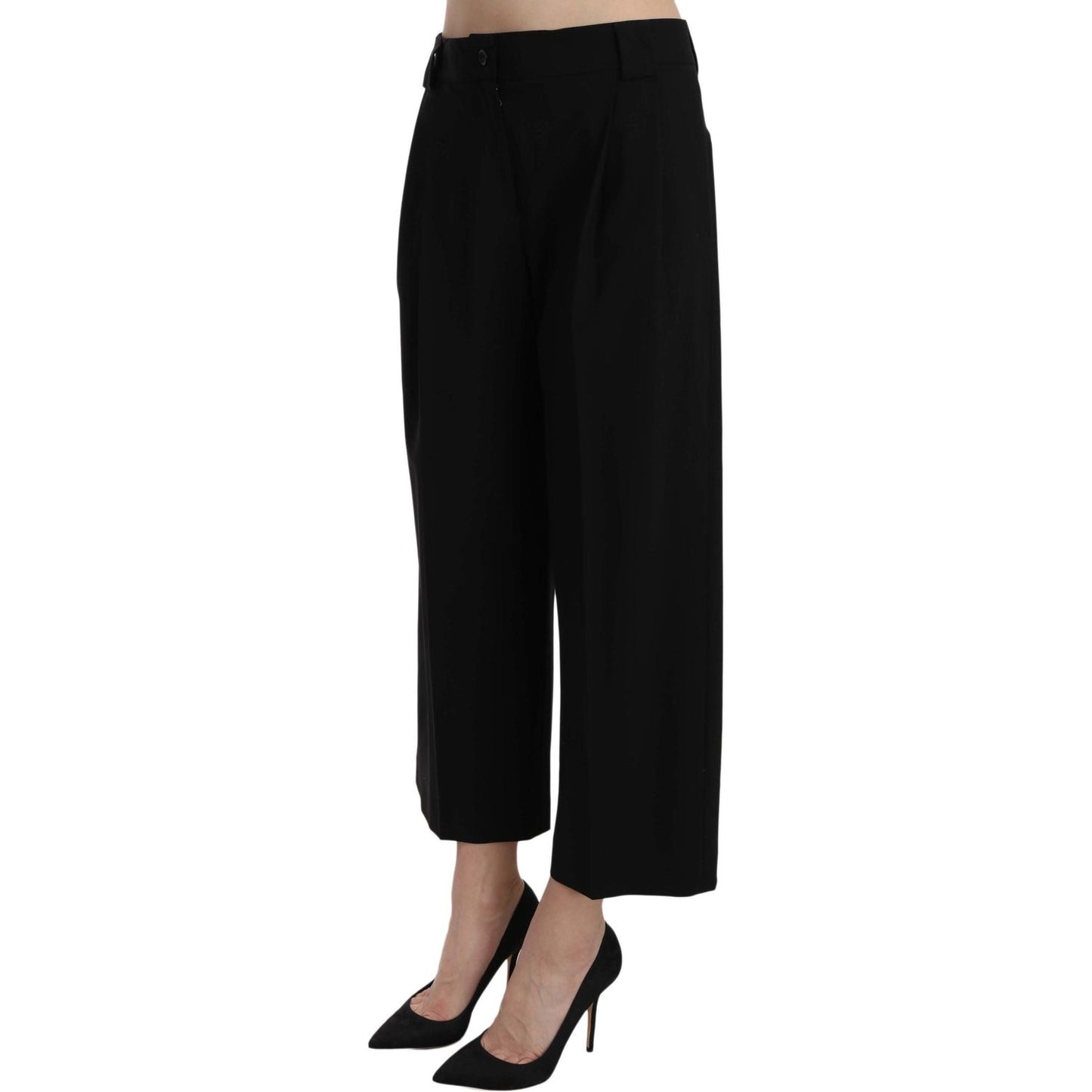 Dolce & Gabbana Elegant Black Cotton Trousers Jeans & Pants Dolce & Gabbana Black