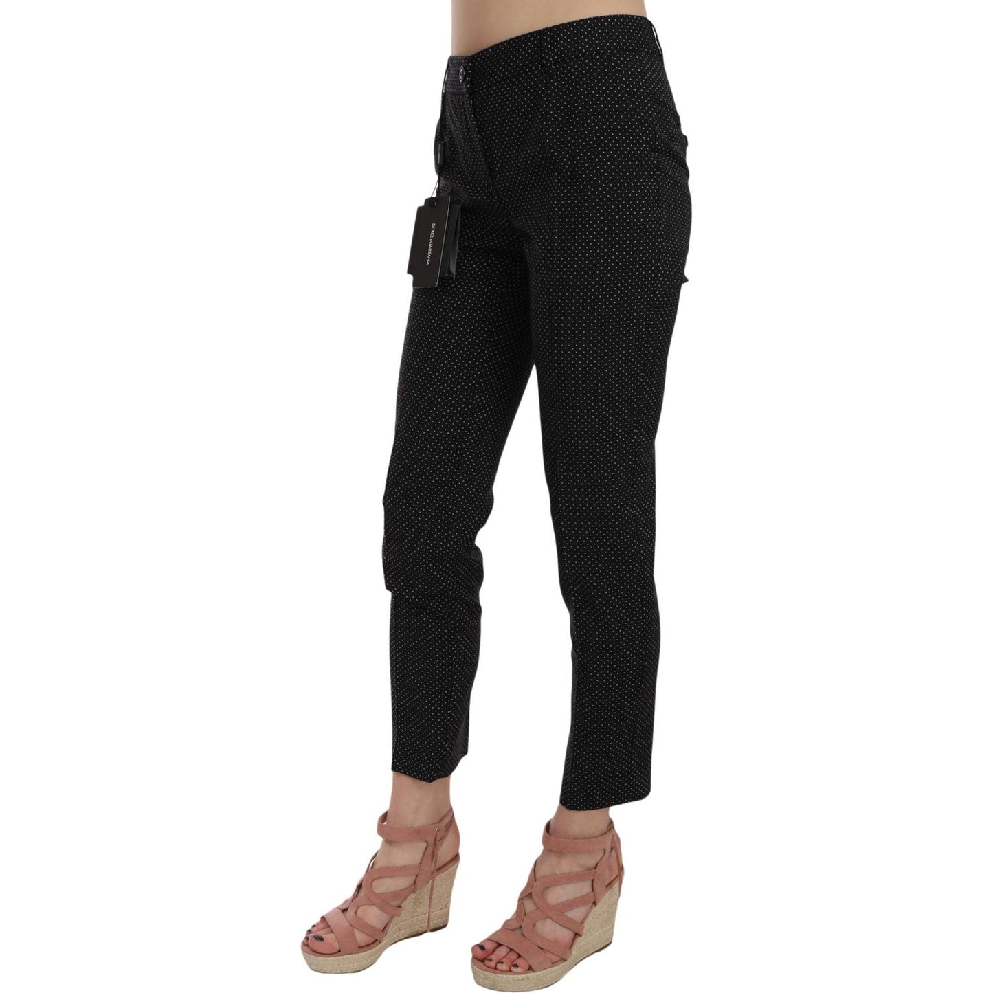 Dolce & Gabbana Elegant Black Virgin Wool Trousers Dolce & Gabbana Rosy Brown