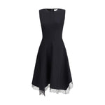 Alexander McQueen Asymmetric midi Dress AL-839750Q1BEG1010-M