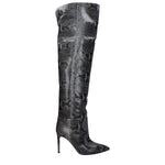 Paris Texas Gray Leather Over The Knee