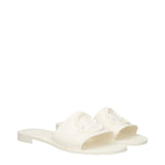 Moncler White Cotton Slippers Sandals
