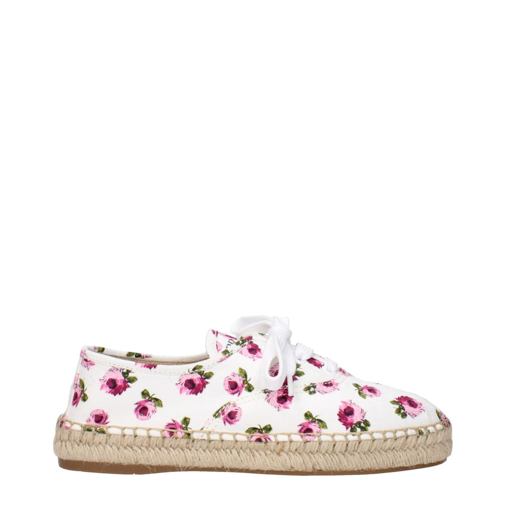 Prada White Fabric Espadrilles PR-15185694556425-EU35/US5