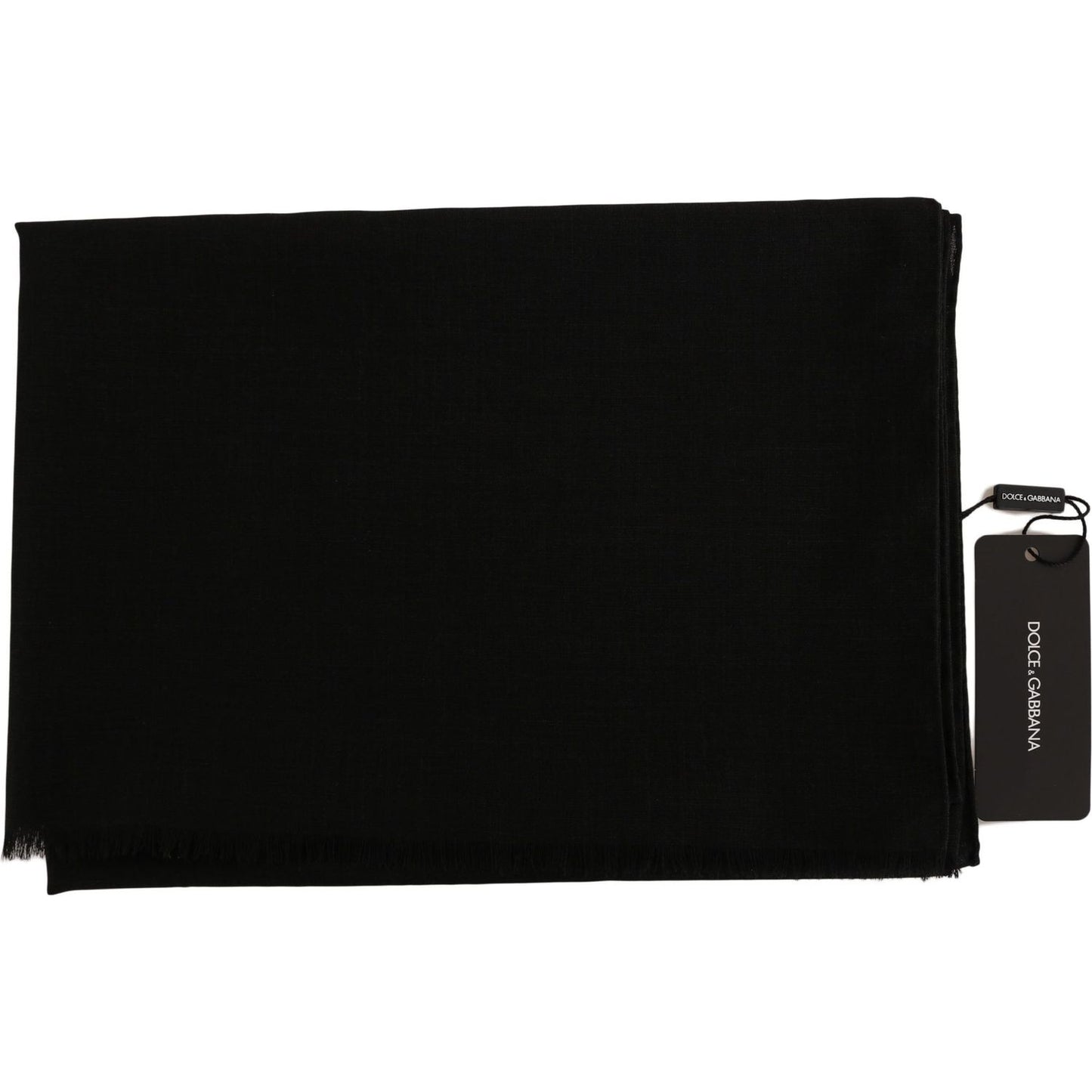 Dolce & Gabbana Elegant Black Wool Blend Scarf Dolce & Gabbana Black