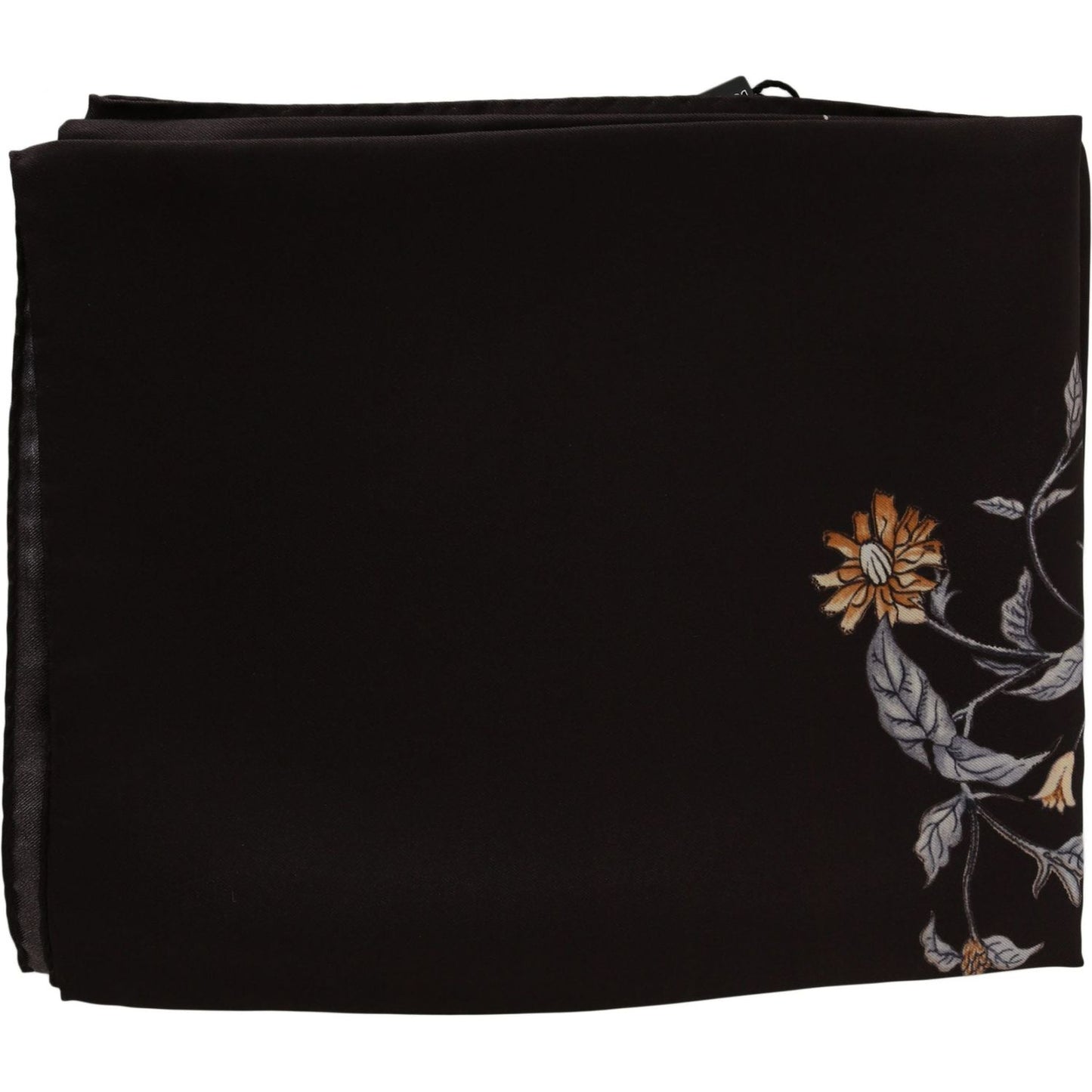 Dolce & Gabbana Elegant Silk Scarf Wrap in Luxe Brown Silk Wrap Shawls Dolce & Gabbana Black