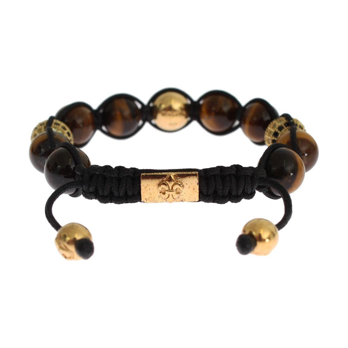 Nialaya Chic Multicolor CZ & Tigers Eye Bracelet Bracelet Nialaya Tan