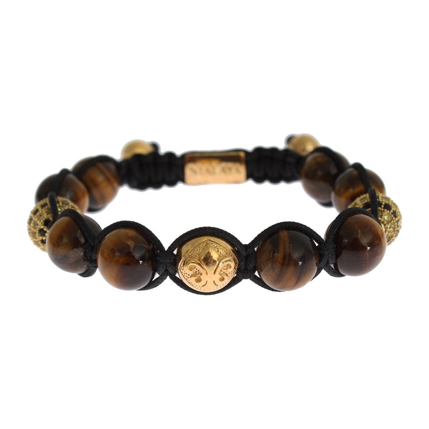 Nialaya Chic Multicolor CZ & Tigers Eye Bracelet Bracelet Nialaya Dark Slate Gray
