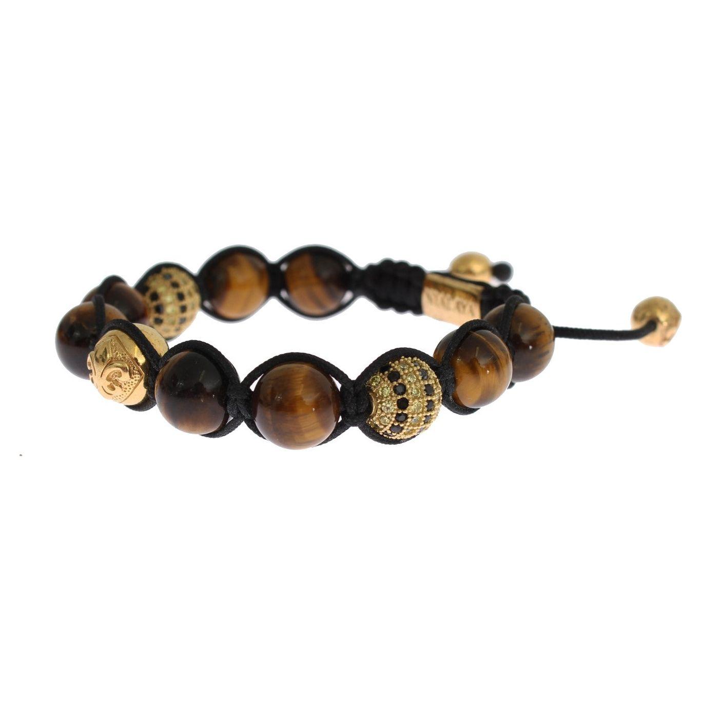 Nialaya Chic Multicolor CZ & Tigers Eye Bracelet Bracelet Nialaya Dark Slate Gray