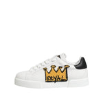 Dolce & Gabbana White Crown Patch Portofino Men Sneakers Shoes MV7795-39