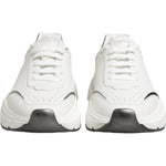 Dolce & Gabbana White Silver DAYMASTER Leather Sneakers Shoes