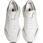 Dolce & Gabbana White Silver DAYMASTER Leather Sneakers Shoes