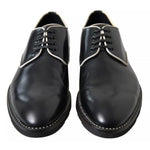 Dolce & Gabbana Black White Leather Formal Dress Shoes MV5096-39.5