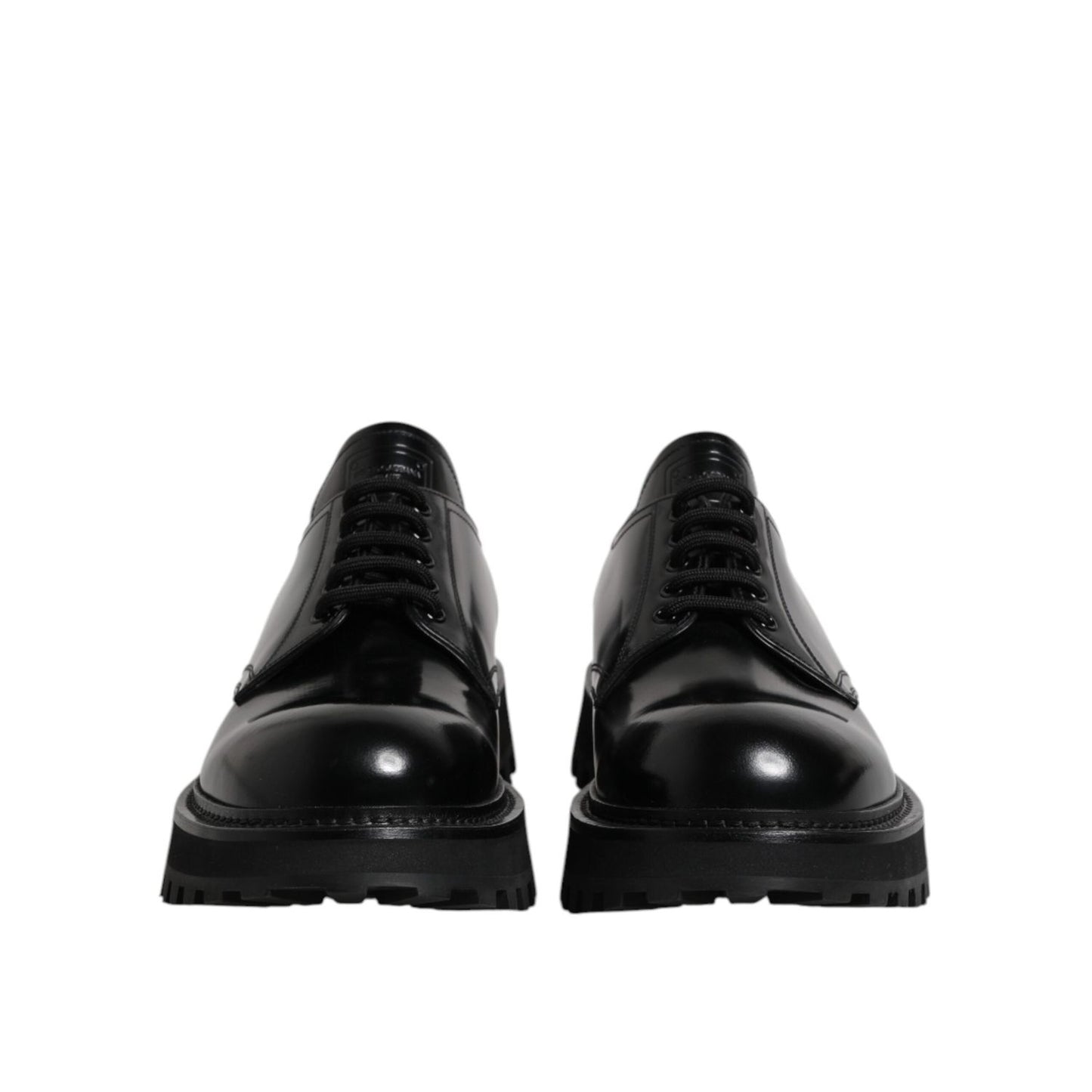Dolce & Gabbana Black Leather Lace Up Trekking Dress Shoes MV7818-46