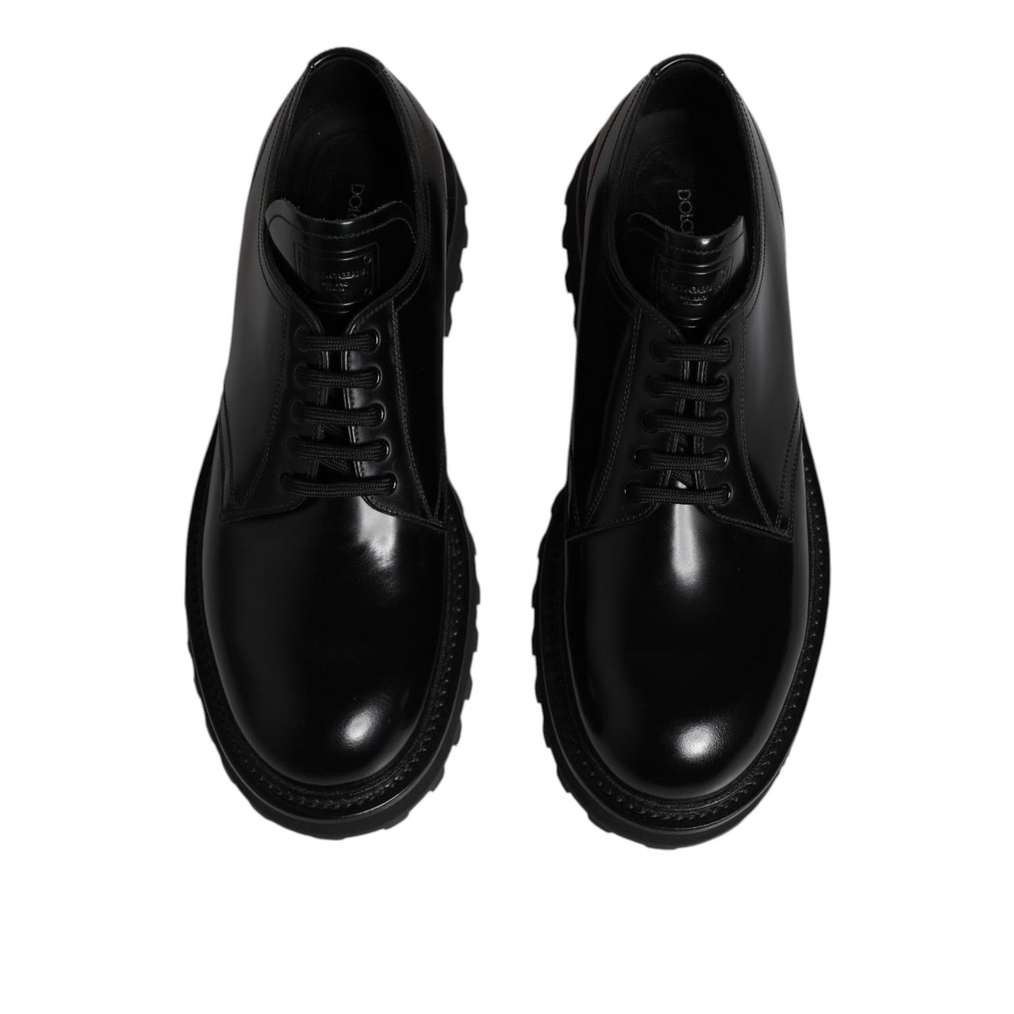 Dolce & Gabbana Black Leather Lace Up Trekking Dress Shoes MV7818-46