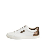 Dolce & Gabbana White Brown Leather Low Top Men Sneakers Shoes MV7383-43