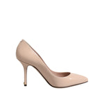 Dolce & Gabbana Beige Patent Leather Stiletto Heel Pumps Shoes LA12802-35
