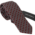 Dolce & Gabbana Elegant Red Printed Silk Neck Tie Necktie Dolce & Gabbana Dark Slate Gray