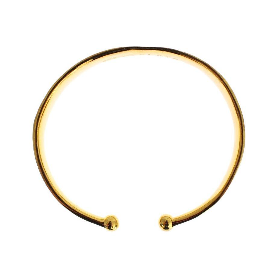 Nialaya Elegant Gold Plated Silver CZ Bracelet Bracelet Nialaya Saddle Brown