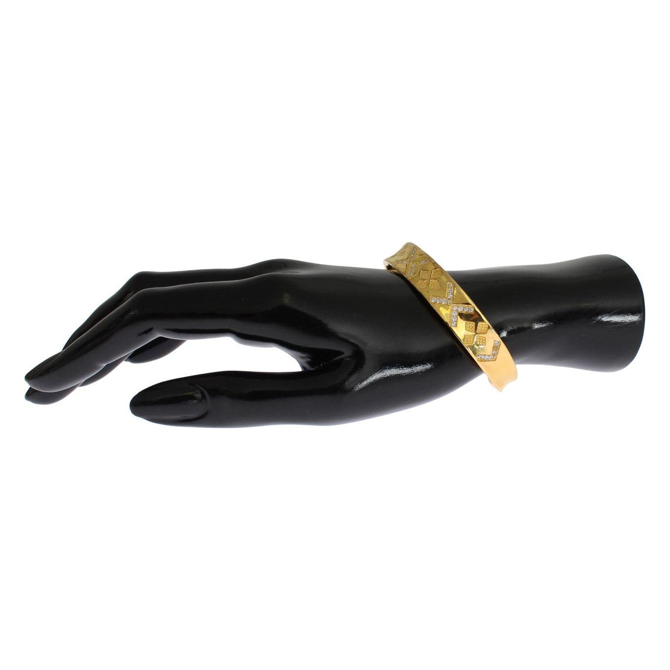 Nialaya Elegant Gold Plated Silver CZ Bracelet Bracelet Nialaya Dark Slate Gray