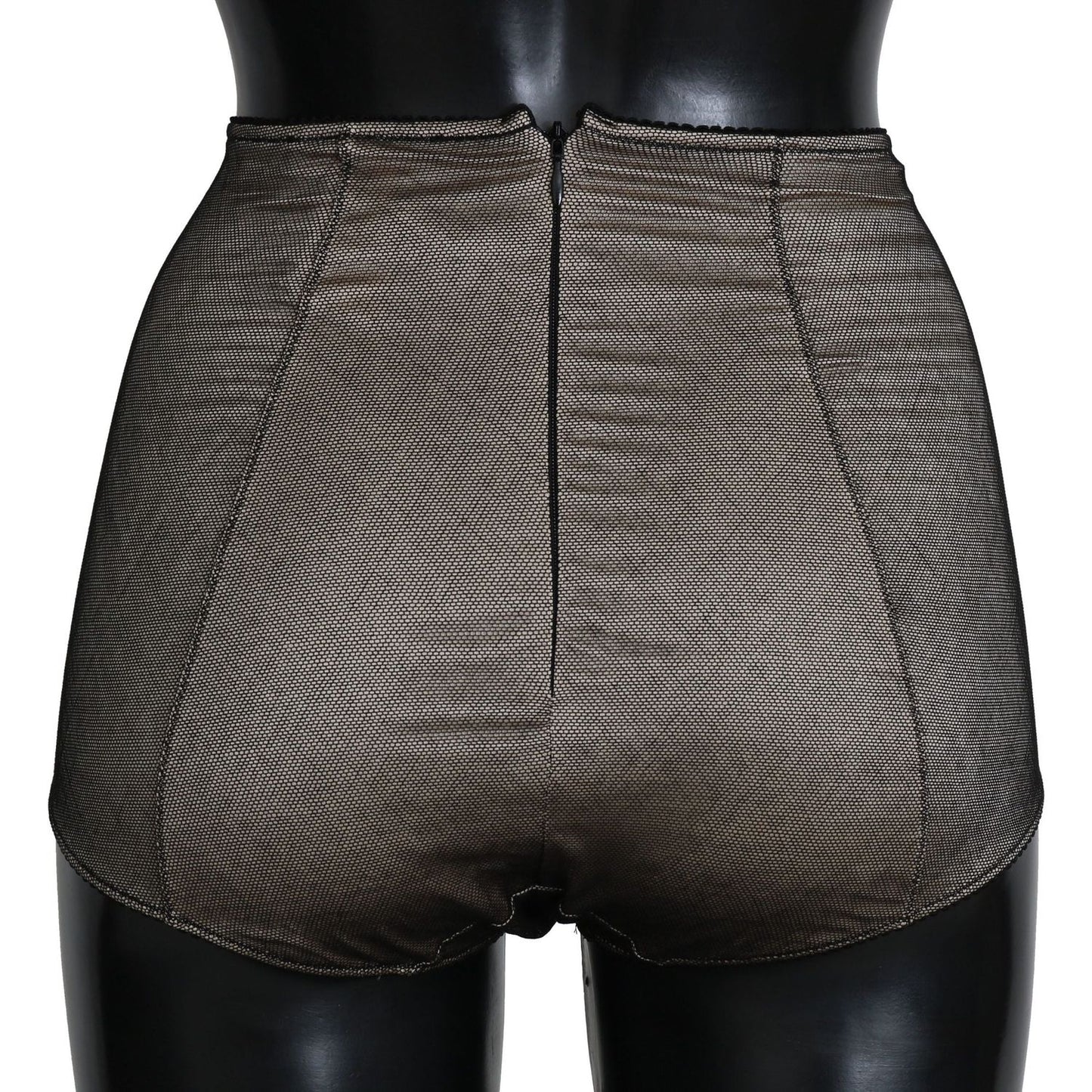 Dolce & Gabbana Beige Black Net Cotton Blend Chic Underwear Dolce & Gabbana Dark Slate Gray