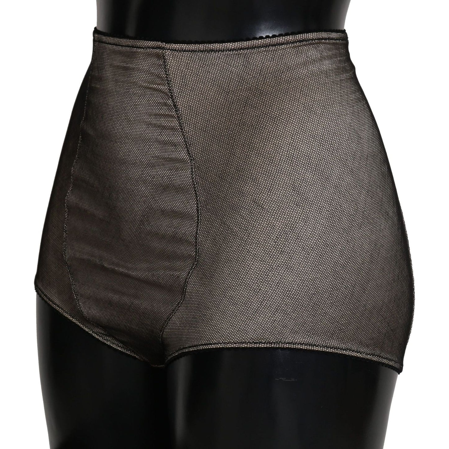 Dolce & Gabbana Beige Black Net Cotton Blend Chic Underwear Dolce & Gabbana Black